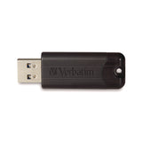 Verbatim® PinStripe USB 3.2 Flash Drive, 64 GB, Black (VER49318) Each