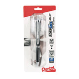 Pentel® EnerGel Alloy RT Gel Pen, Retractable, Medium 0.7 mm, Black Ink, Black/Aluminum Barrel (PENBL407ABPA) Each
