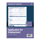 Adams Business Forms Employment Applications, One-Part (No Copies), 11 x 8.38, 50 Forms/Pad, 2 Pads/Pack (ABF9661) Pack of 2
