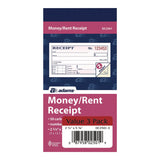 Adams® Money/Rent Receipt Book, Two-Part Carbonless, 4.88 x 2.75, 50 Receipts/Book, 3 Books/Pack (ABFDC25013) Pack of 3