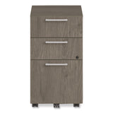 Alera Seville Series Mobile Pedestal, Left/Right, 3-Drawer: Box/Box/File, Legal, Walnut, 15" x 18" x 27" (ALESVMPBBFWA) Each
