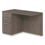 Alera® Seville Desk Return with Pedestal, Left, 48" x 24" x 29", Walnut (ALESVRLP4824WA) Each