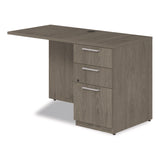 Alera® Seville Desk Return with Pedestal, Right, 48" x 24" x 29", Walnut (ALESVRRP4824WA) Each