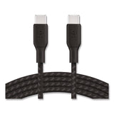 Belkin® BOOST CHARGE Braided USB-C to USB-C Cable, 100 W Power Delivery, 6.6 ft, Black (BLKCAB014BT2MBK) Each