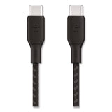 Belkin® BOOST CHARGE Braided USB-C to USB-C Cable, 100 W Power Delivery, 6.6 ft, Black (BLKCAB014BT2MBK) Each