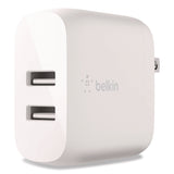 Belkin® BOOST CHARGE Dual USB-A Wall Charger + Lightning to USB-A Cable, White (BLKWCD001DQ1MWH) Each
