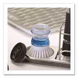 OXO Good Grips Soap Dispensing Palm Brush, White Nylon Bristles, 4" Brush, Clear/Black Handle (OXO36481) Each