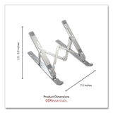 OTM Essentials™ Portable Laptop Riser Stand, 11.85" x 2.5" to 5.5", Silver (CELOBA2E) Each