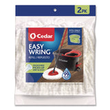 O-Cedar® EZWring Spin Mop Refill, Patented Microfiber, Custom Size for EZ Wring Mop Systems, White, 2/Pack, 4 Packs/Carton (FHD172385CT) Case of 4