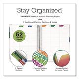 Global Printed Products Deluxe Teacher's Academic Planner, Weekly/Monthly, Seven Class Period per Two-Page Spread, 11 x 8.5, Multicolor Rainbow Cover (GPUDTP0001U22S) Each