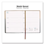 Global Printed Products Deluxe Weekly/Monthly Planner, 10 x 8, Black/Brown Cover, 14-Month: Nov 2024 to Dec 2025 (GPUSPLS25BRN810) Each