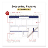 Global Printed Products Weekly Family Planner, 17 x 13, White/Blue Sheets, 52 Weeks: Undated (GPUSPLS0079) Each