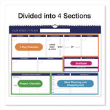 Global Printed Products Weekly Family Planner, 17 x 13, White/Blue Sheets, 52 Weeks: Undated (GPUSPLS0079) Each