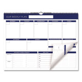 Global Printed Products Weekly Family Planner, 17 x 13, White/Blue Sheets, 52 Weeks: Undated (GPUSPLS0079) Each