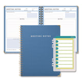 Global Printed Products Meeting Notes Book, Space for Up to 159 Meetings, Meeting-Minutes/Notes Format, Blue/Gold Cover, (80) 11 x 8.5 Sheets (GPUSPLS0118BL) Each