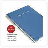 Global Printed Products Meeting Notes Book, Space for Up to 159 Meetings, Meeting-Minutes/Notes Format, Blue/Gold Cover, (80) 11 x 8.5 Sheets (GPUSPLS0118BL) Each