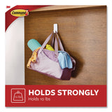 Command™ X-Large Utility Hook, Plastic, White, 10 lb Capacity, 1 Hook and 4 Strips (MMM17010ES) Each