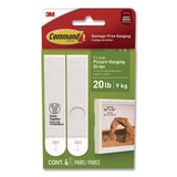 Command™ Picture Hanging Strips, X-Large, Removable, Holds up to 20 lbs per 4 Pairs, 0.88 x 4.38, White, 4 Pairs/Pack (MMM17217ES) Pack of 4