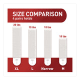 Command™ Picture Hanging Strips, Narrow, Removable, Holds Up to 10 lbs per 4 Pairs, 0.5 x 3.65, White, 12 Pairs/Pack (MMM1720712ES) Pack of 12