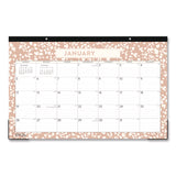 Blue Sky® Natalya Desk Pad Calendar, Abstract Artwork, 17 x 11, White/Peach Sheets, Black Headband, 12-Month (Jan to Dec): 2025 (BLS14877125) Each