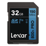 Lexar™ High Performance PRO BLUE Series SDHC Memory Card, UHS-I V10 U1 Class 10, 32 GB, 2/Pack (LXRLSD800P32GB2) Pack of 2