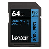 Lexar™ High-Performance PRO BLUE Series SDXC Memory Card, UHS-I V30 U1 Class 10, 64GB (LXRLSD800P64GBN) Each