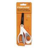Fiskars® Premier SoftGrip Nonstick Scissors, 9.75" Long, 8" Cut Length, Offset White Handle (FSK1069764) Each