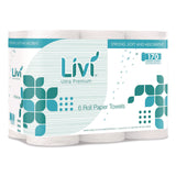 Livi® Ultra Premium Kitchen Roll Towel, 2-Ply, 5" x 11", White, 6 Rolls/Pack, 4 Packs/Carton (SOL492101) Case of 4
