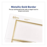 Avery® Business Cards with Metallic Gold Borders, Inkjet/Laser, 2 x 3.5, White, 100 Cards, 10 Cards/Sheet, 10 Sheets/Pack (AVE3327) Pack of 100
