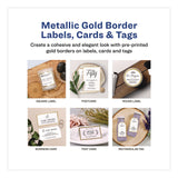 Avery® Business Cards with Metallic Gold Borders, Inkjet/Laser, 2 x 3.5, White, 100 Cards, 10 Cards/Sheet, 10 Sheets/Pack (AVE3327) Pack of 100