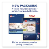 Avery® Matte White Metallic Gold Border Tent Cards, 3.5 x 2, 4 Cards/Sheet, 20 Sheets/Pack (AVE3328) Pack of 80