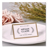 Avery® Matte White Metallic Gold Border Tent Cards, 3.5 x 2, 4 Cards/Sheet, 20 Sheets/Pack (AVE3328) Pack of 80