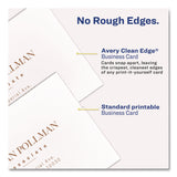 Avery® Print to the Edge Business Cards with Sure Feed Technology, 2 x 3.5, White, 160 Cards, 8/Sheet, 20 Sheets/Pack (AVE8801) Pack of 160