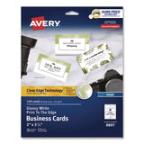 Avery® Print to the Edge Business Cards with Sure Feed Technology, 2 x 3.5, White, 160 Cards, 8/Sheet, 20 Sheets/Pack (AVE8801) Pack of 160