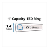 Avery® Durable View Binder with DuraHinge and EZD Rings, 3 Rings, 1" Capacity, 11 x 8.5, White, 12/Carton (9301) (AVE09301CT) Case of 12
