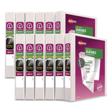 Avery® Durable View Binder with DuraHinge and EZD Rings, 3 Rings, 1" Capacity, 11 x 8.5, White, 12/Carton (9301) (AVE09301CT) Case of 12