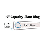 Avery® Durable View Binder with DuraHinge and Slant Rings, 3 Rings, 0.5" Capacity, 11 x 8.5, White, 12/Carton (AVE17002CT) Case of 12