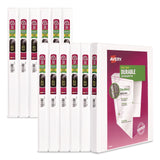 Avery® Durable View Binder with DuraHinge and Slant Rings, 3 Rings, 0.5" Capacity, 11 x 8.5, White, 12/Carton (AVE17002CT) Case of 12