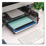 Mind Reader Metal Mesh Monitor Stand with Paper Tray, 20" x 11.5" x 5.5", Black, Supports 33 lb, 2/Pack (EMS2MESHMONBLK) Pack of 2