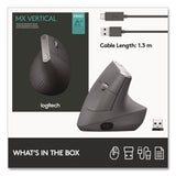 Logitech® MX Vertical Advanced Ergonomic Mouse, 2.4 GHz Frequency/33 ft Wireless Range, Left/Right Hand Use, Graphite (LOG24342520) Each