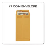 Redi-Seal Coin and Small Parts Envelope, #7, Cheese Blade Flap, Redi-Seal Adhesive Closure, 3.5 x 6.5, Kraft Brown, 500/Box (QUA50765) Box of 500