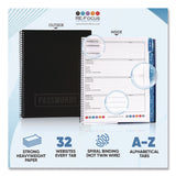 RE-Focus The Creative Office Large Password Log Book, 384 Total Entries, 4 Entries/Page, Black Plastic Cover, (48) 10 x 7.5 Sheets (RFCLARGEPWBOOKB) Each