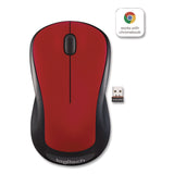 Logitech® M310 Wireless Mouse, 2.4 GHz Frequency/30 ft Wireless Range, Left/Right Hand Use, Flame Red Gloss (LOG324176) Each