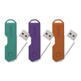 Lexar™ Twist Turn2 USB 2.0 Flash Drive, 32 GB, Orange/Purple/Teal, 3/Pack (LXR24388082) Pack of 3