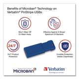 Verbatim® PinStripe USB 3.2 Flash Drive, 16 GB, Blue/Green/Red, 3/Pack (VER70386) Pack of 3
