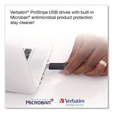 Verbatim® PinStripe USB 3.2 Flash Drive, 16 GB, Blue/Green/Red, 3/Pack (VER70386) Pack of 3