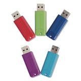 Verbatim® PinStripe USB 3.0 Flash Drive, 16 GB, Assorted Colors, 5/Pack (VER70387) Pack of 5