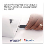Verbatim® PinStripe USB 3.2 Flash Drive, 64 GB, Assorted Colors, 5/Pack (VER70389) Pack of 5