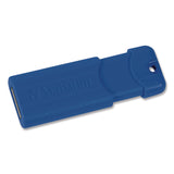 Verbatim® PinStripe USB 3.0 Flash Drive, 128 GB, Blue/Green/Red, 3/Pack (VER70390) Pack of 3