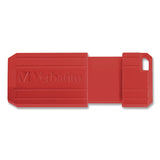 Verbatim® PinStripe USB 2.0 Flash Drive, 128 GB, Blue/Red, 2/Pack (VER70391) Pack of 2